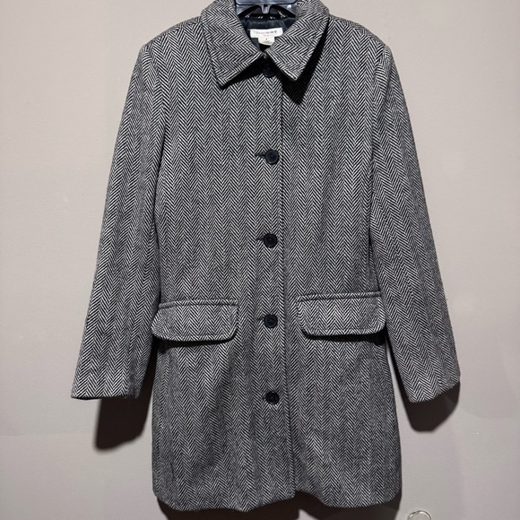 Isaac‎ Mizrahi for Target Herringbone Wool Coat – Women’s Small - Picture 1 of 10